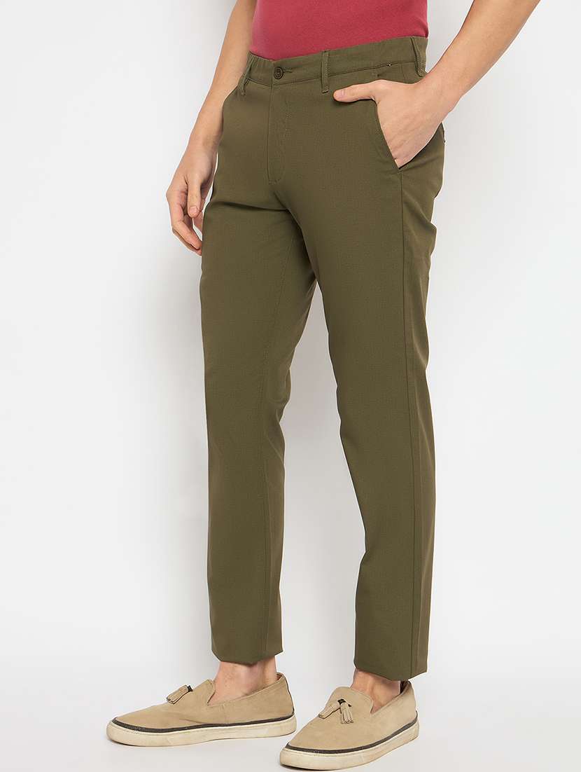 men solid mid rise casual chinos - 21790960 -  Standard Image - 2