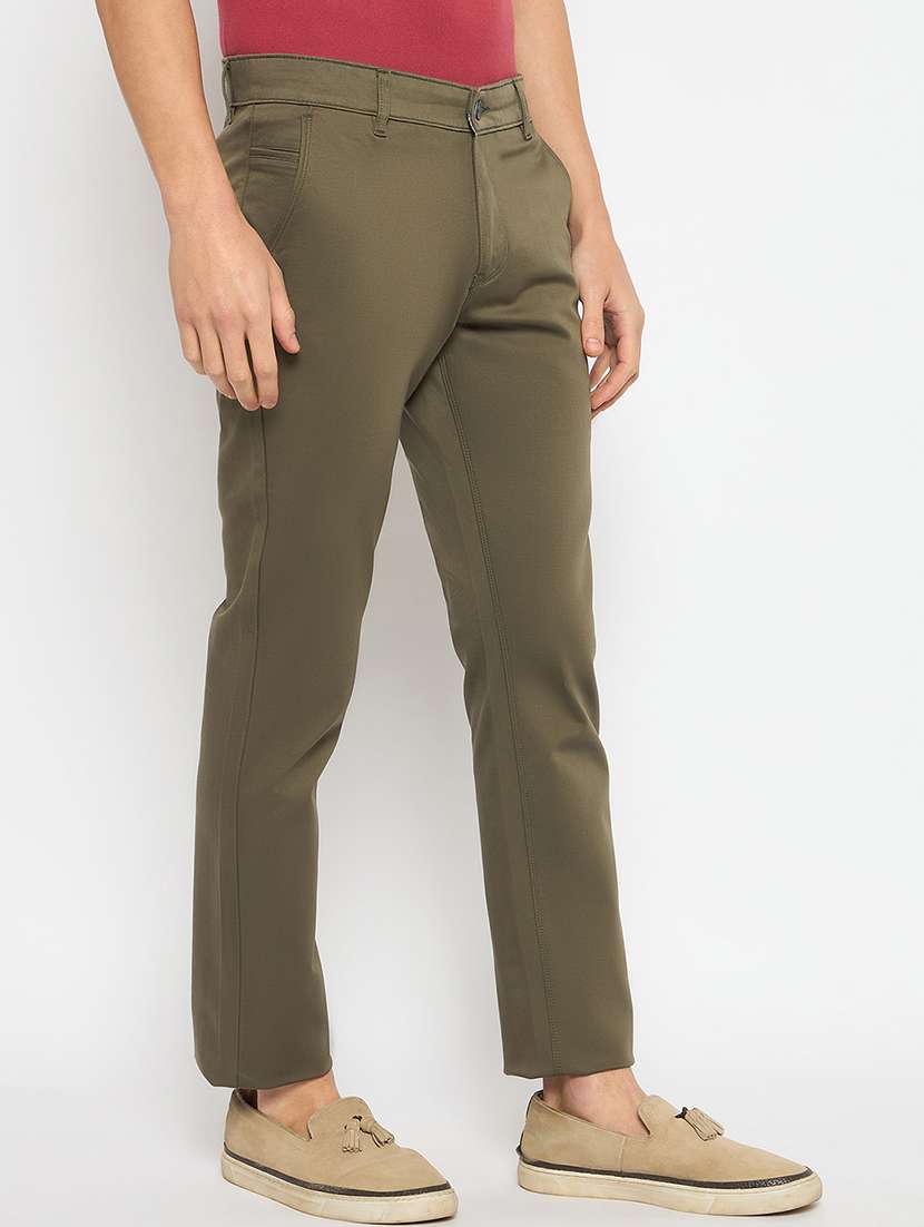 men solid mid rise casual chinos - 21790963 -  Standard Image - 2