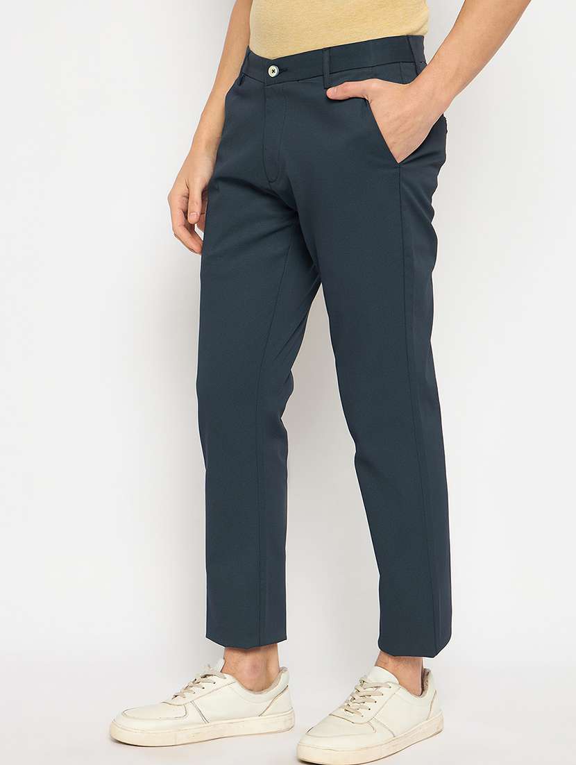 men solid mid rise casual chinos - 21790965 -  Standard Image - 2