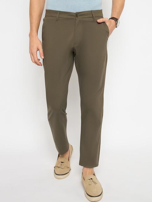 men solid mid rise casual chinos - 21790970 - Standard Image - 0