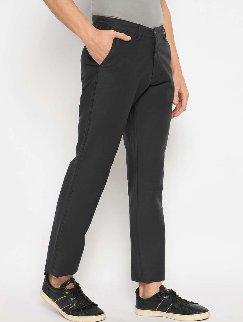 men solid mid rise casual chinos - 21790971 -  Standard Image - 2