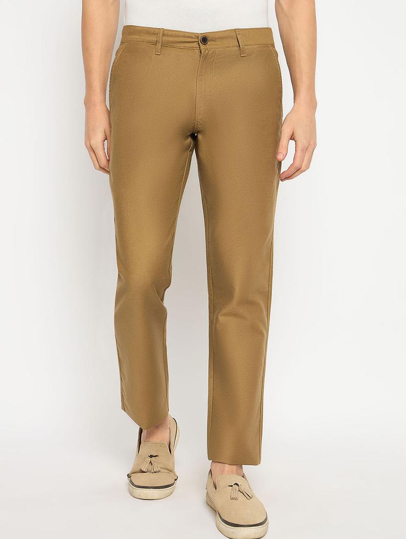 men solid mid rise casual chinos - 21790972 - Zoom Image - 0