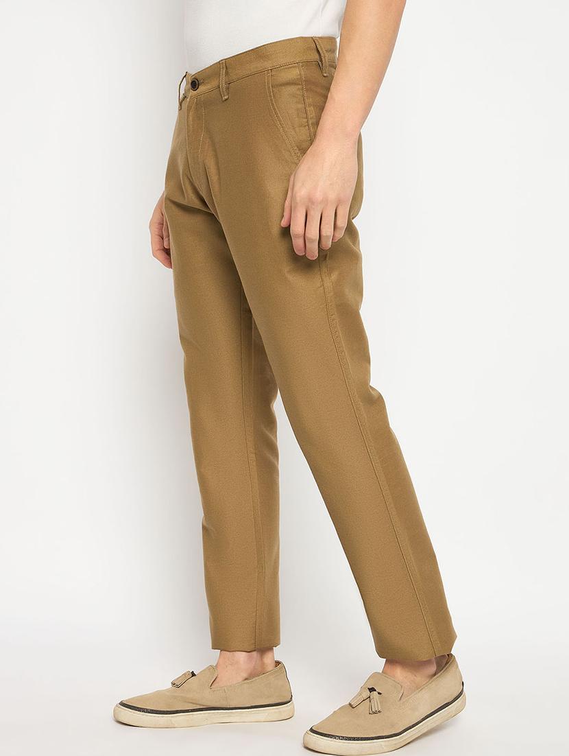 men solid mid rise casual chinos - 21790972 - Standard Image - 2
