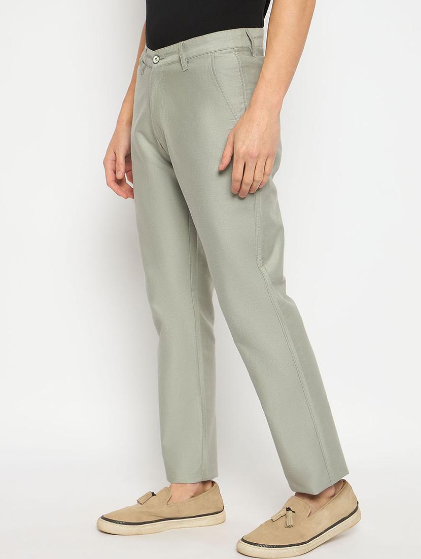 men solid mid rise casual chinos - 21790973 - Standard Image - 2