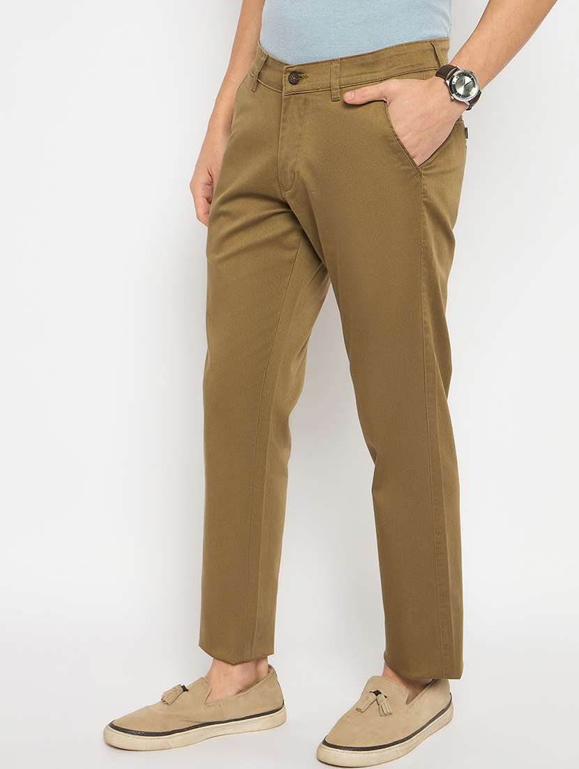 men solid mid rise casual chinos - 21790977 -  Standard Image - 2