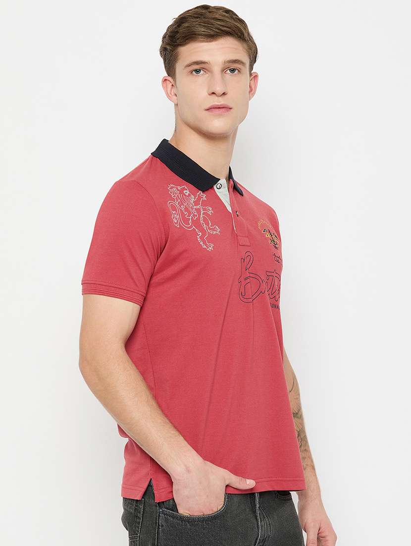 men printed short sleeves polo t-shirt - 21790986 -  Standard Image - 2