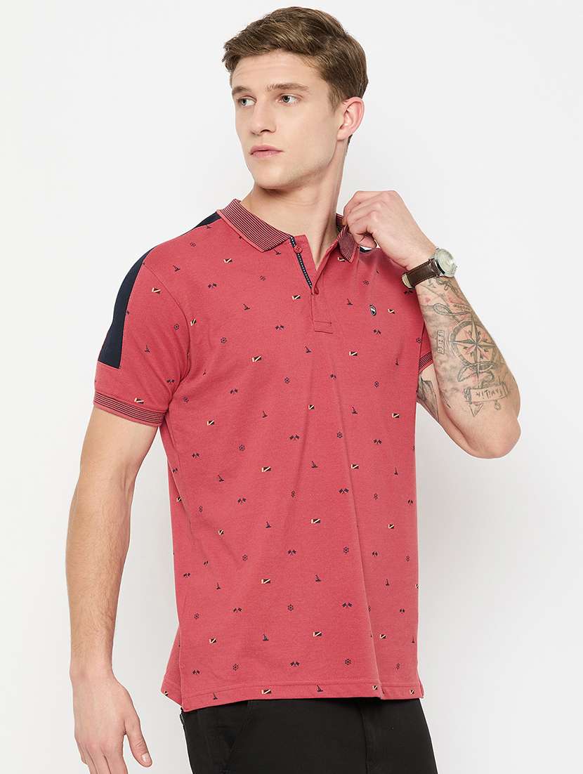 men printed short sleeves polo t-shirt - 21790990 -  Standard Image - 2
