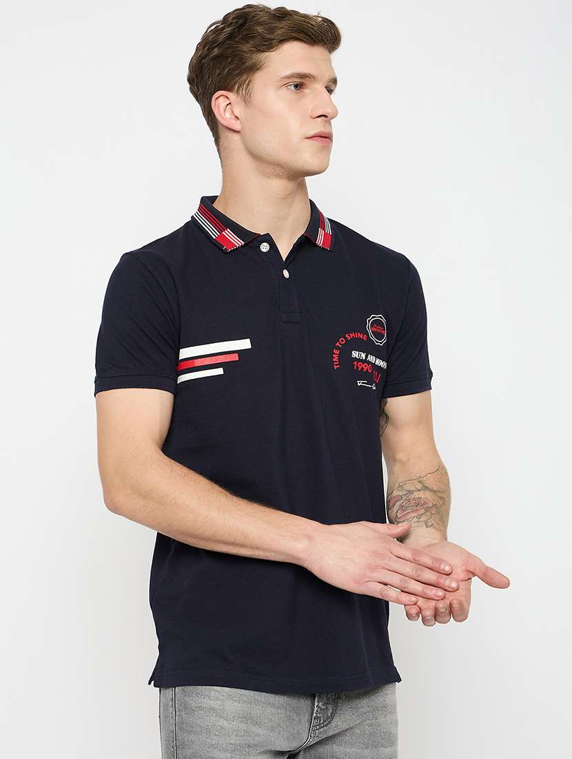 men printed short sleeves polo t-shirt - 21790993 -  Standard Image - 2