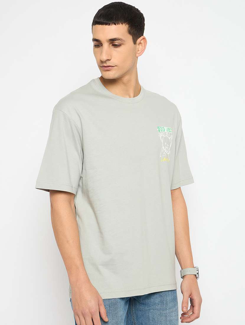 men front & back print short sleeves oversized t-shirt - 21790999 -  Standard Image - 2