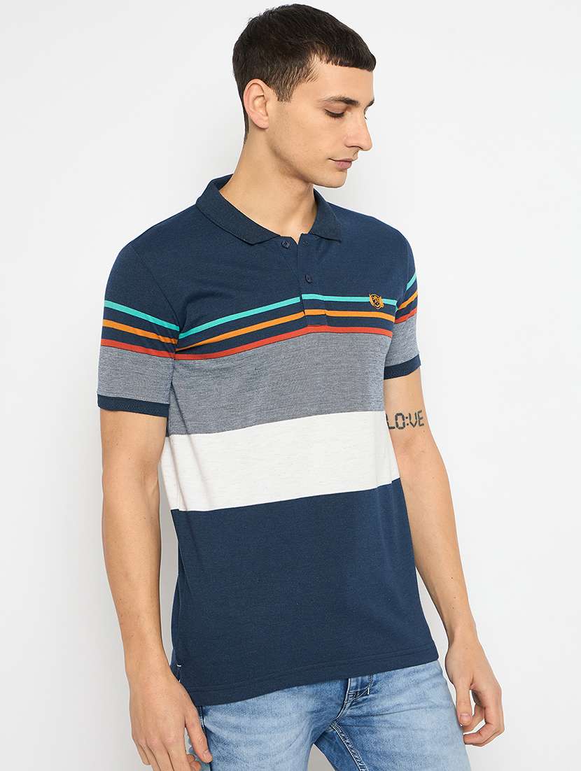 men color blocked short sleeves polo t-shirt - 21791008 -  Standard Image - 2