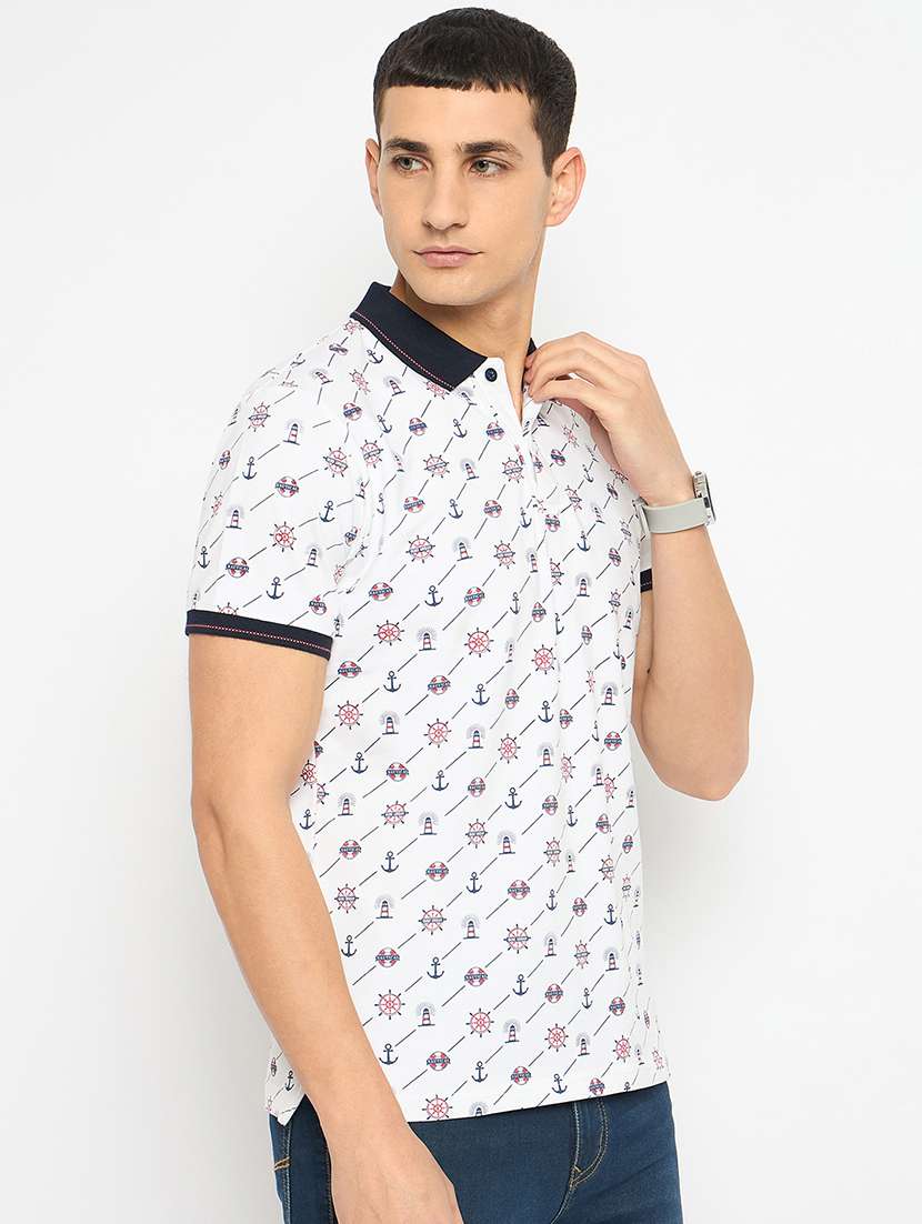 men printed short sleeves polo t-shirt - 21791023 -  Standard Image - 2