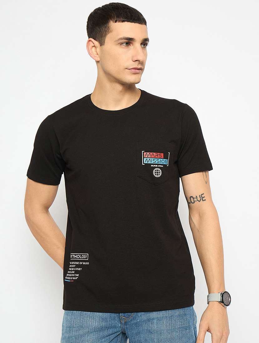 men placement print short sleeves t-shirt