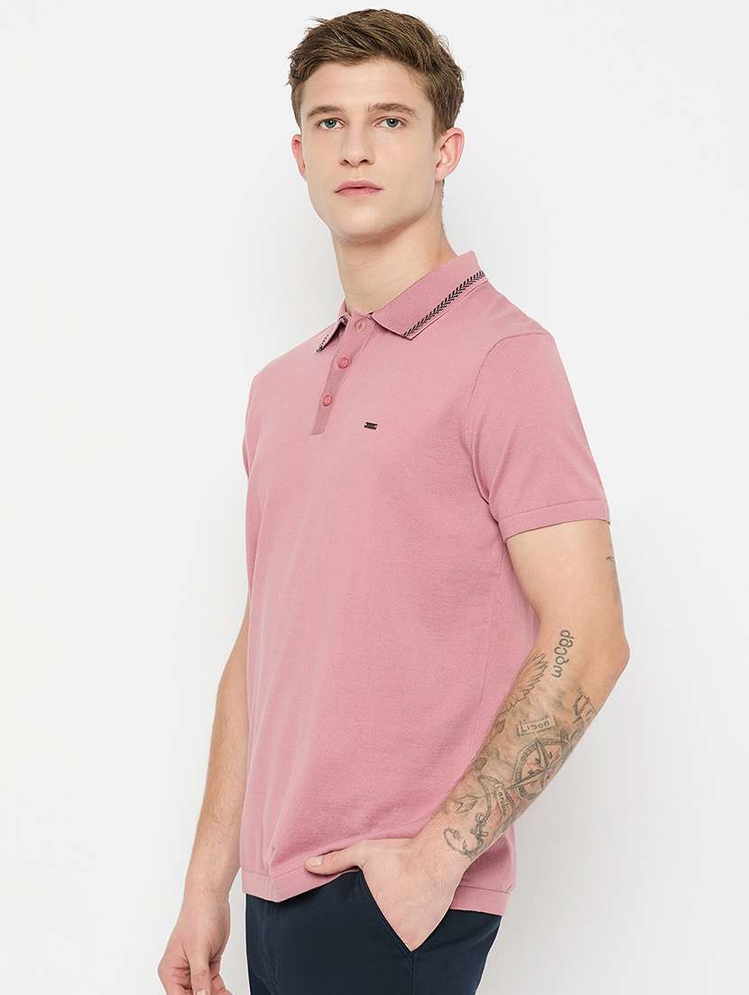 men solid short sleeves polo t-shirt - 21791030 -  Standard Image - 2