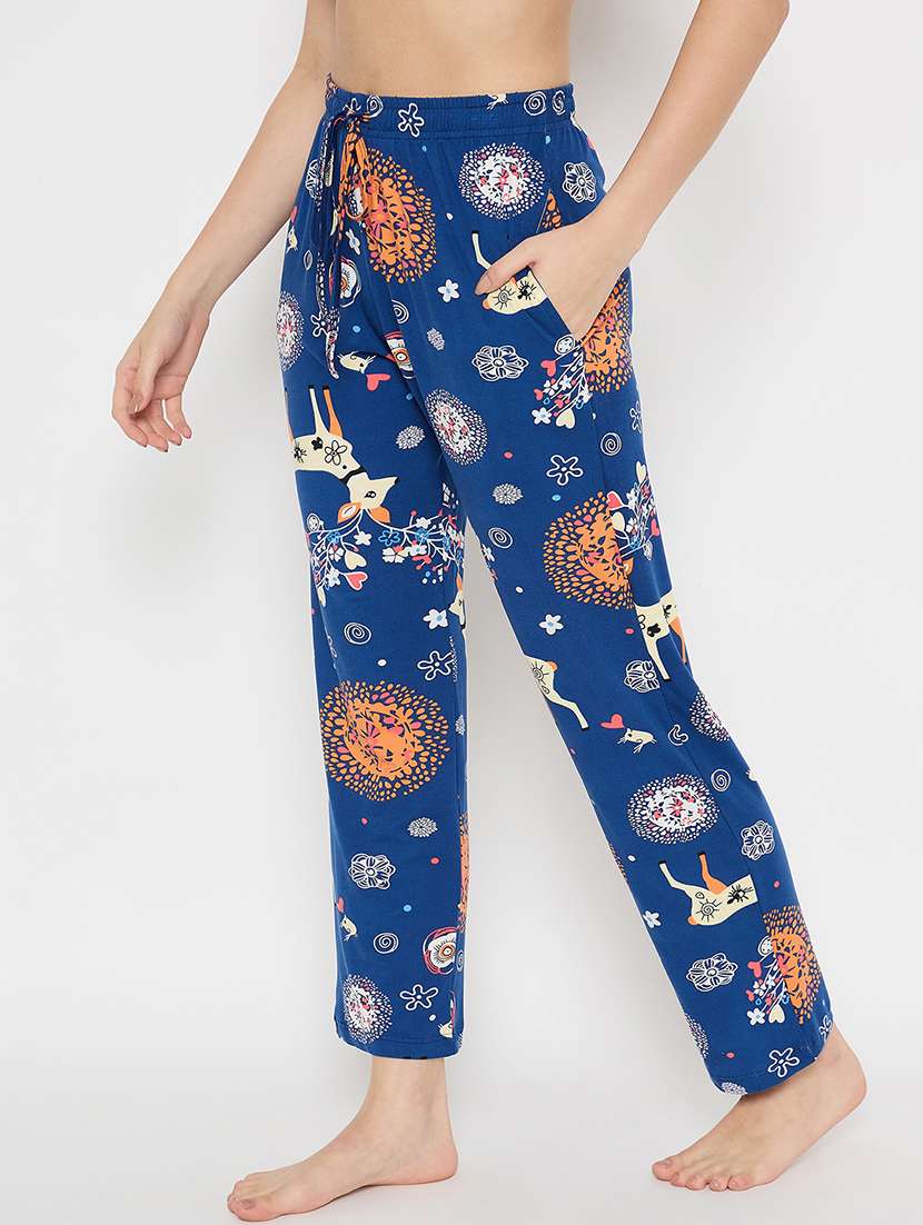 women printed mid rise pajama - 21791043 - Standard Image - 2