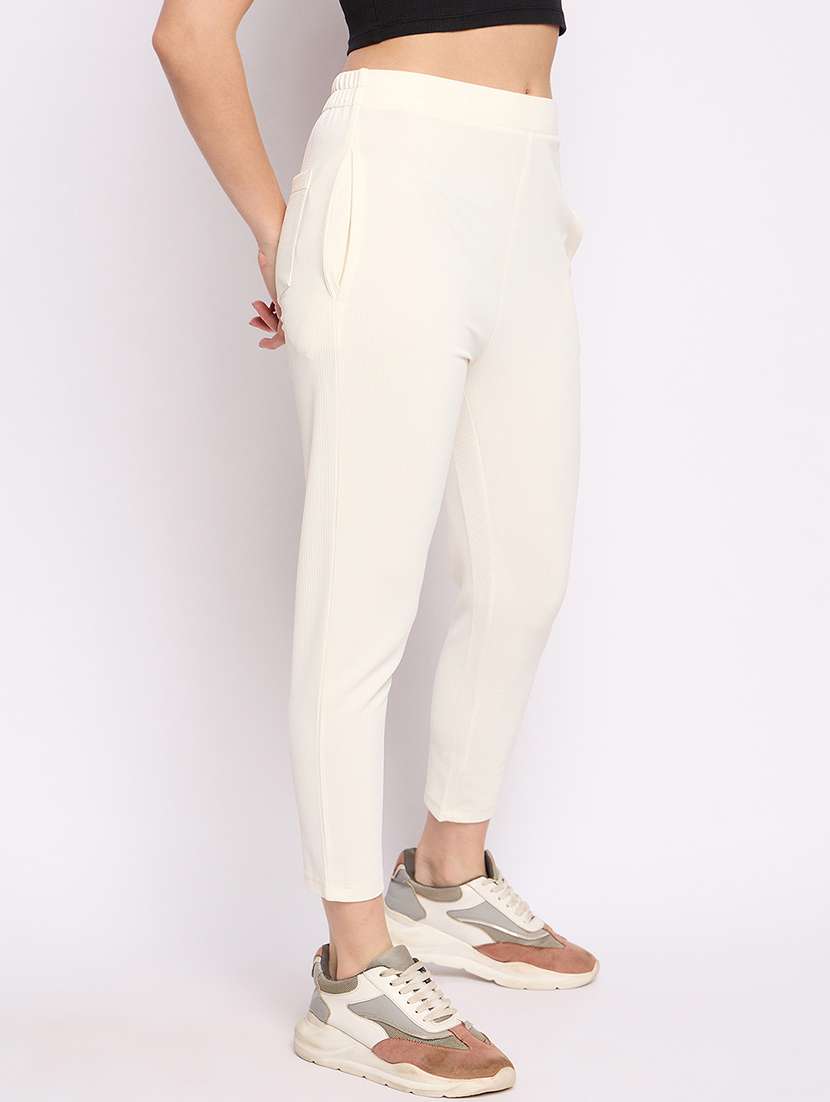 women solid mid rise cigarette pants  - 21791310 -  Standard Image - 2