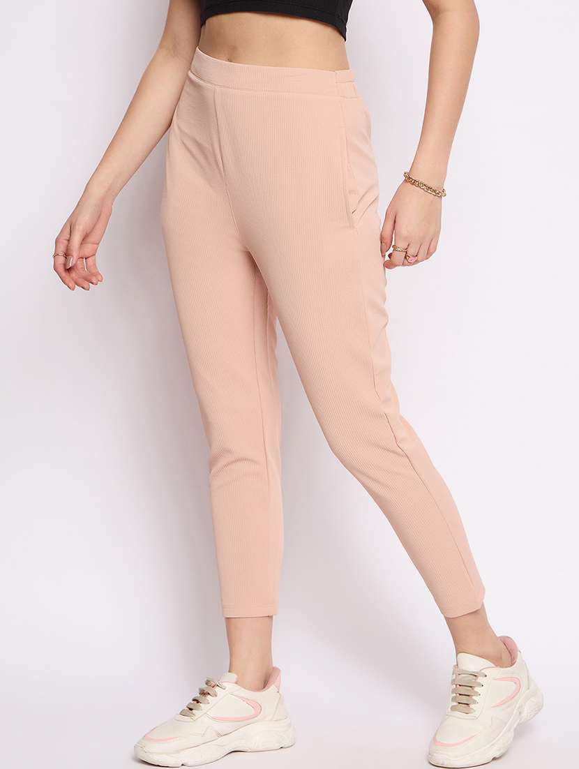 women solid mid rise cigarette pants  - 21791312 -  Standard Image - 2