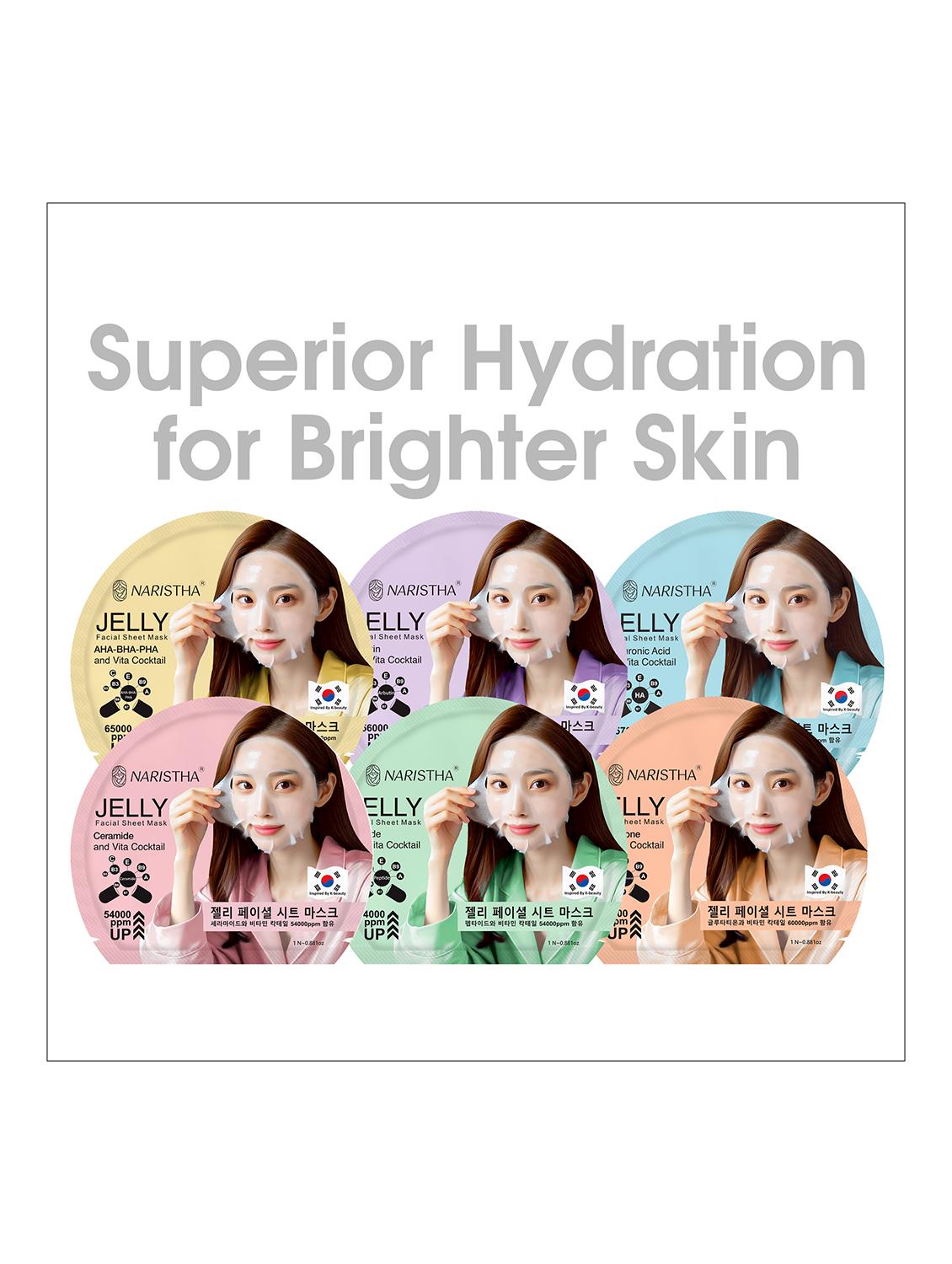 jelly facial sheet mask with aha, bha, pha, and vita cocktail, 1n - 21791317 - Standard Image - 2