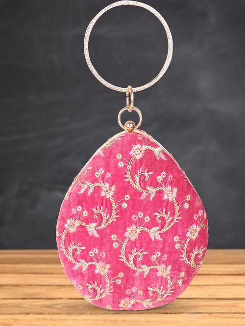 women pink embroidered clutch - 21791387 -  Standard Image - 0