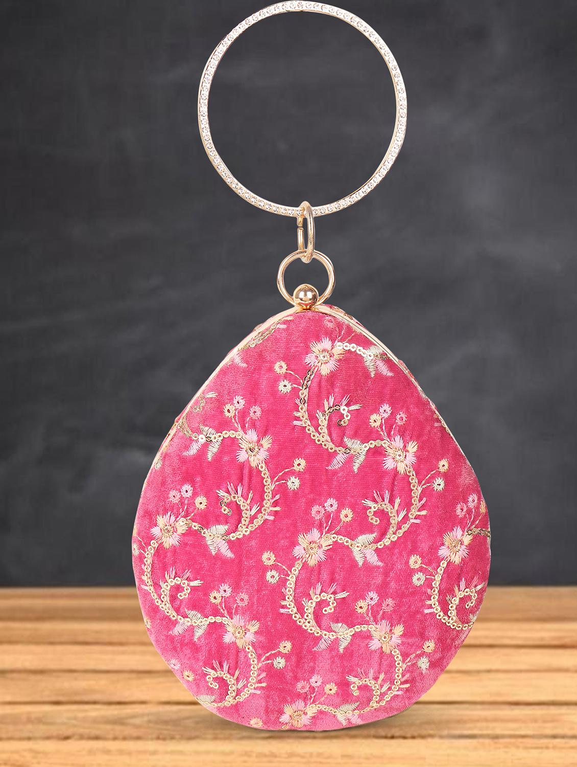 women pink embroidered clutch - 21791387 -  Zoom Image - 0
