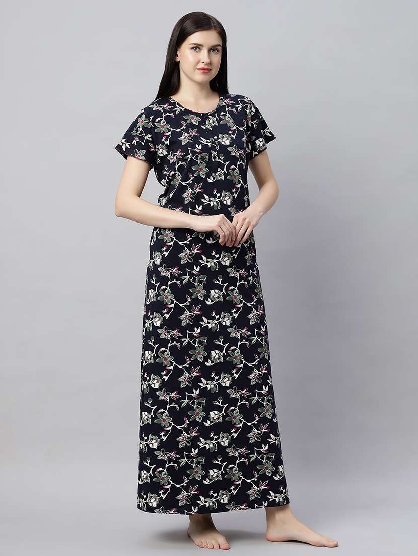 women printed short sleeves nighty - 21791405 -  Standard Image - 2