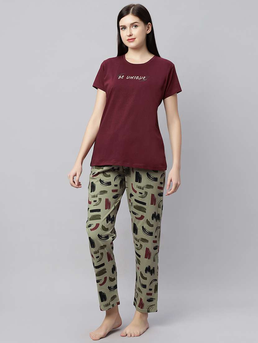 women printed nightwear pyjama set - 21791444 -  Standard Image - 2