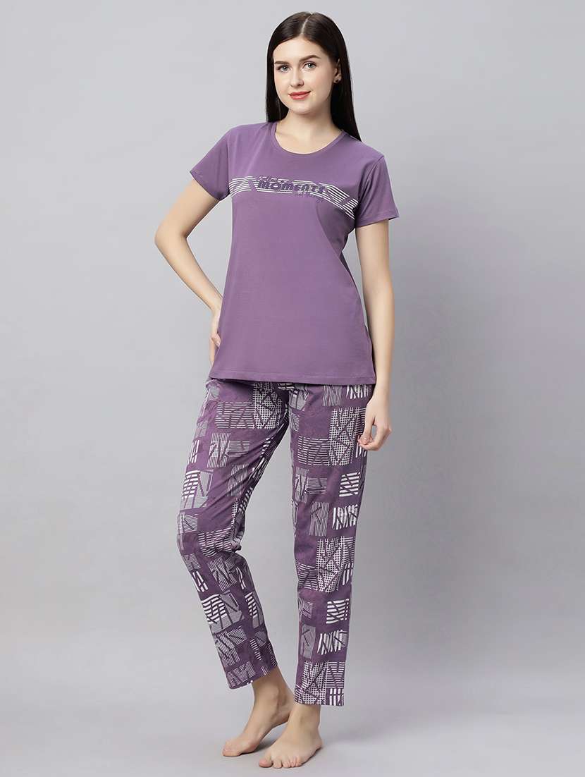 women printed nightwear pyjama set - 21791446 -  Standard Image - 2