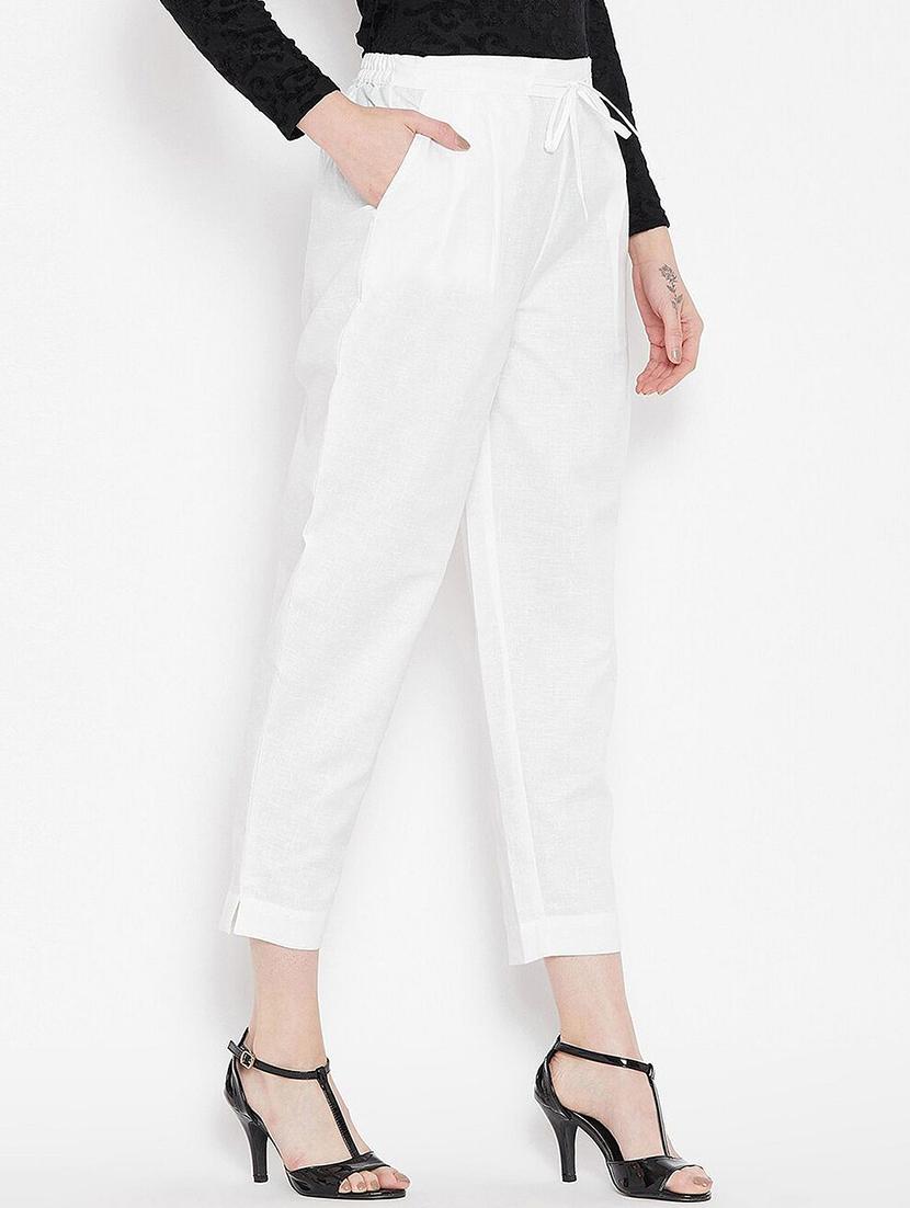 women solid mid rise peg trouser - 21791451 - Standard Image - 2