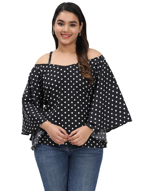 women plus size polka doted flared sleeves top - 21793230 -  Standard Image - 0