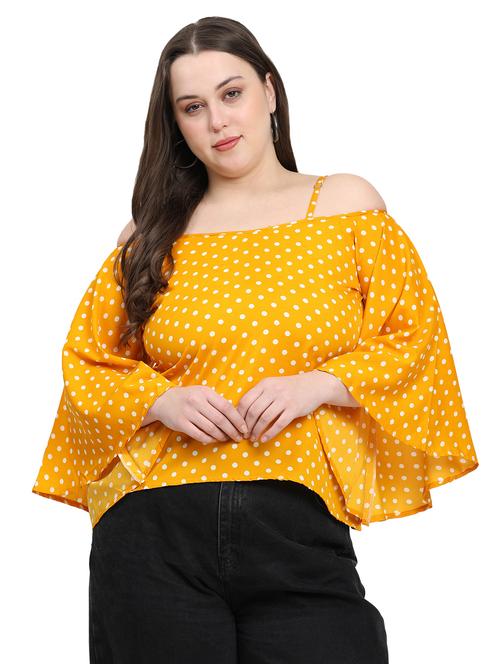 women plus size polka doted flared sleeves top - 21793233 - Standard Image - 0