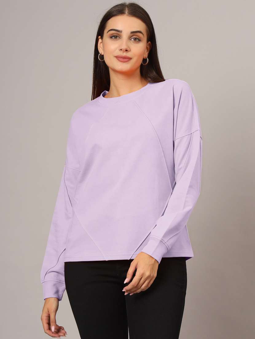 women plain long sleeves sweatshirt