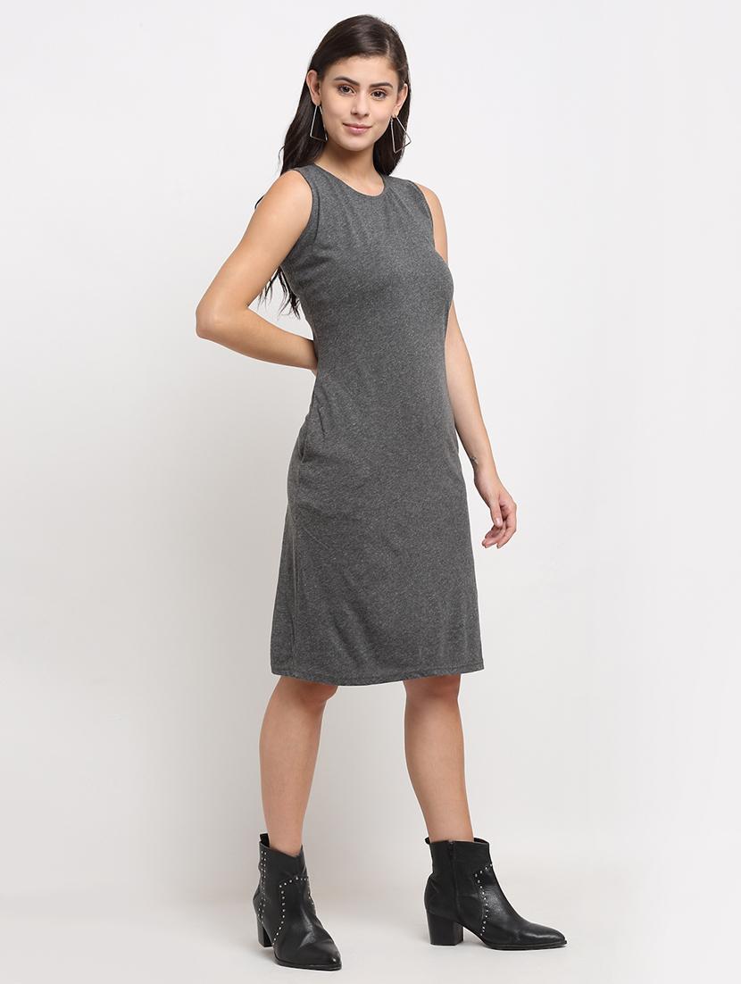 women solid sleeveless bodycon dress - 21793259 - Standard Image - 2