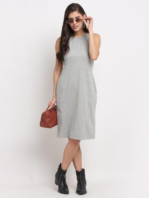 women solid sleeveless shift dress - 21793260 -  Standard Image - 0