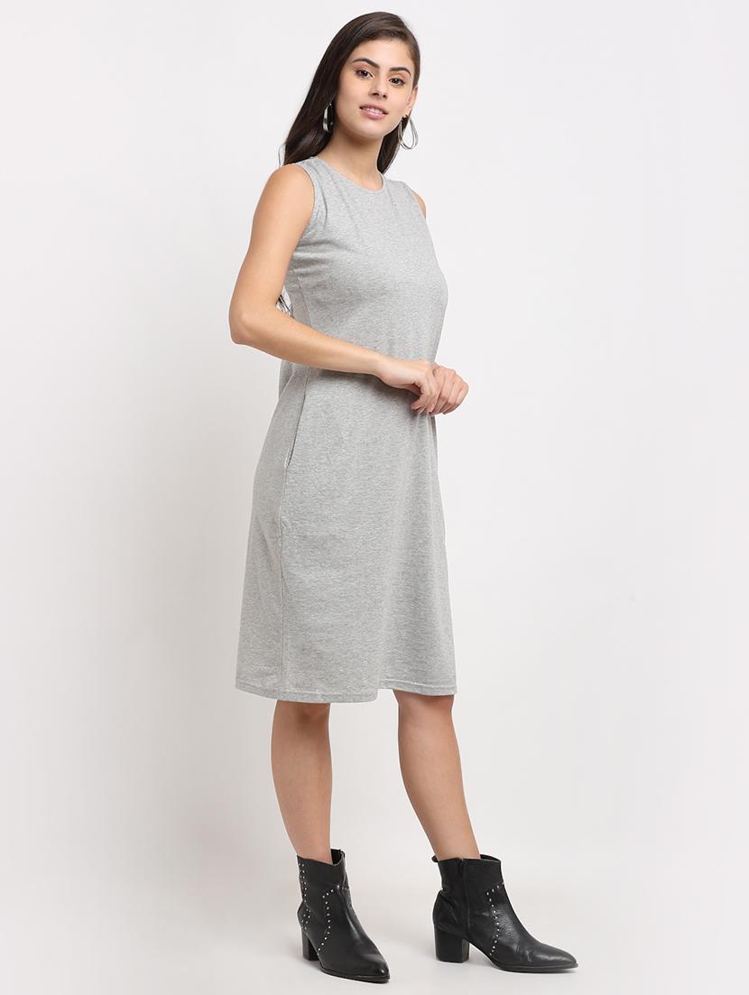 women solid sleeveless shift dress - 21793260 - Standard Image - 2