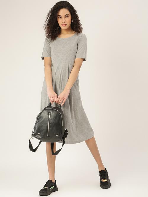 women solid short sleeves t-shirt dress - 21793286 -  Standard Image - 0