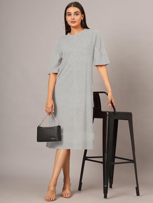 women solid short sleeves shift dress - 21793312 -  Standard Image - 0