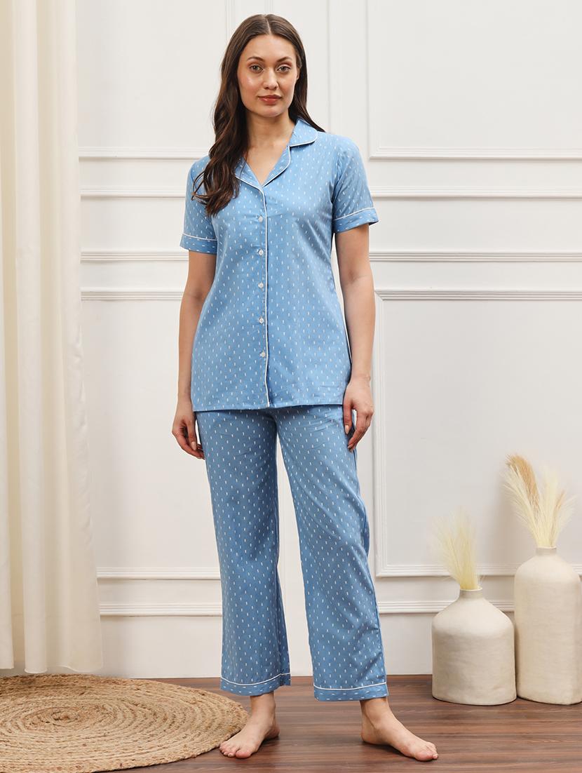 women printed short sleeves nightwear pyjama set - 21793356 - Zoom Image - 0