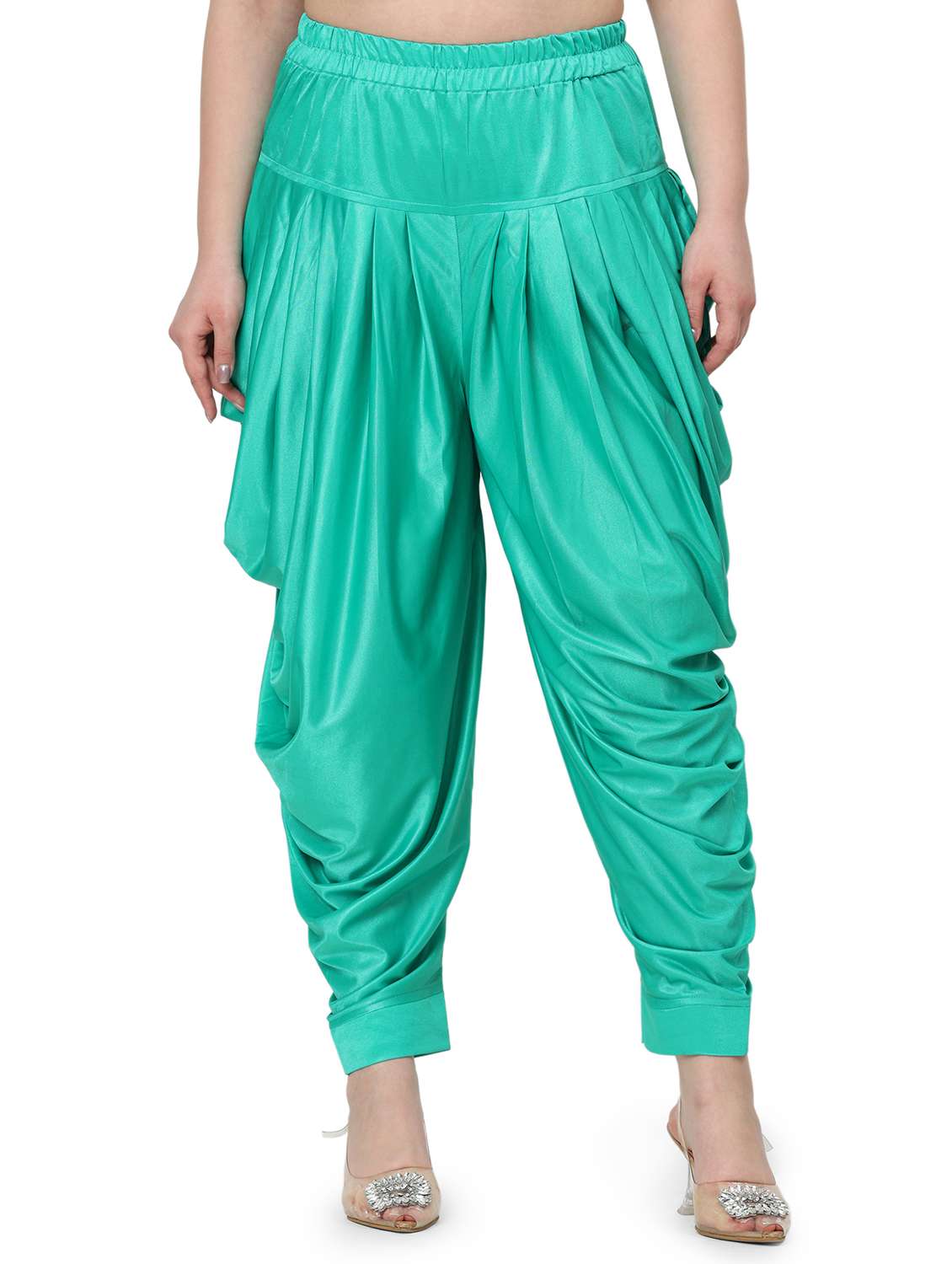 women solid mid rise dhoti salwar