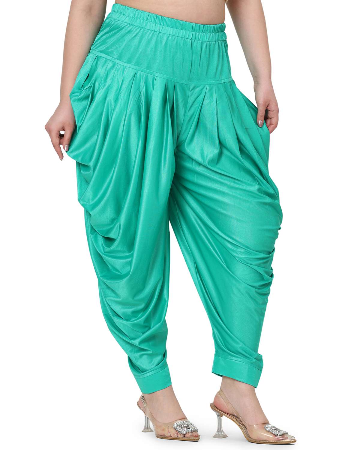 women solid mid rise dhoti salwar - 21793407 - Standard Image - 2