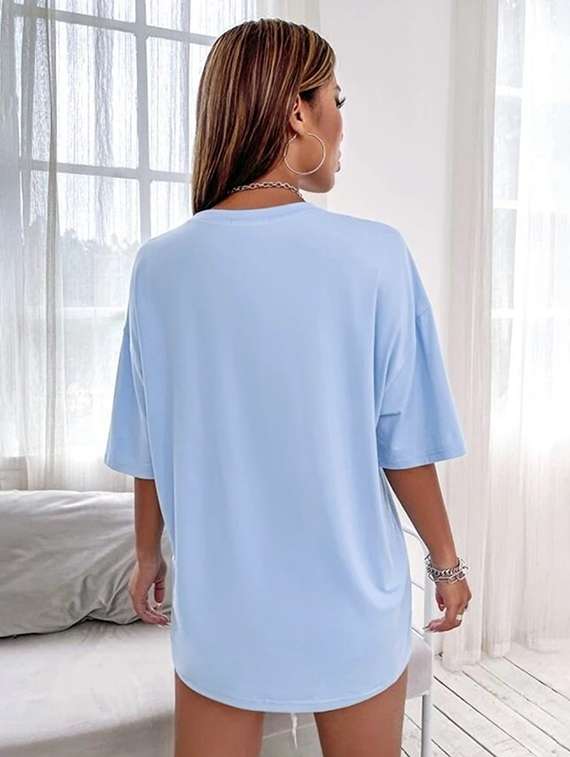 women typographic short sleeve oversized t-shirt - 21793650 - Standard Image - 2