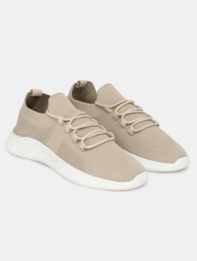 men beige lace up sport shoe - 21793826 -  Standard Image - 2