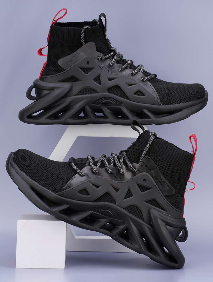 men black lace up high ankle sneaker - 21793853 - Zoom Image - 0