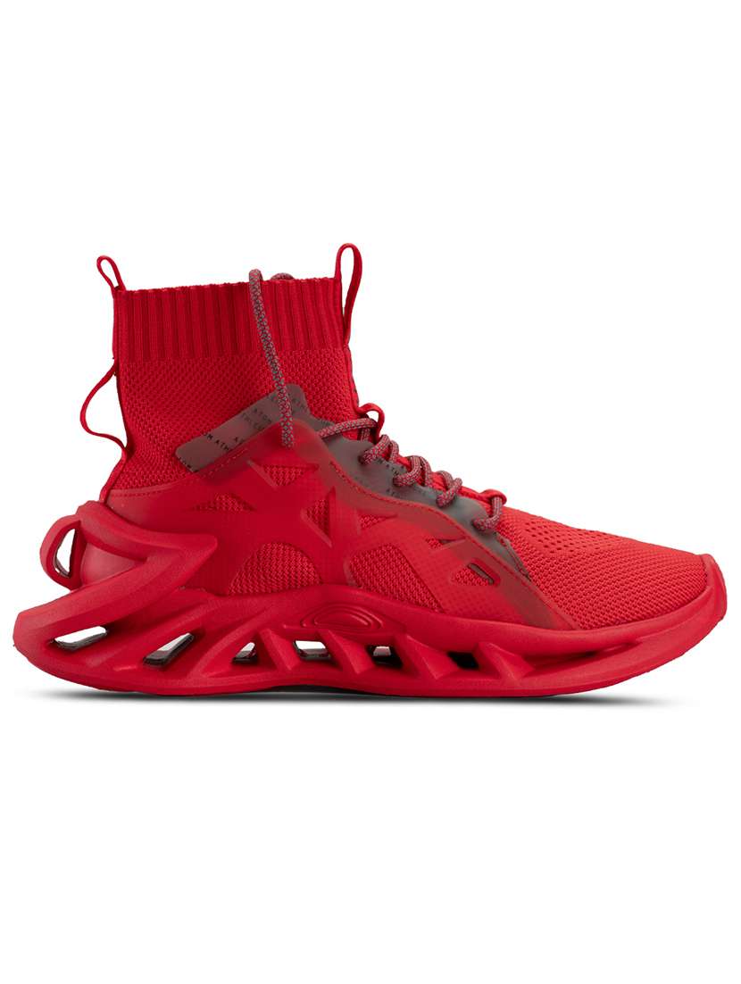 men red lace up sneaker - 21793912 -  Standard Image - 2