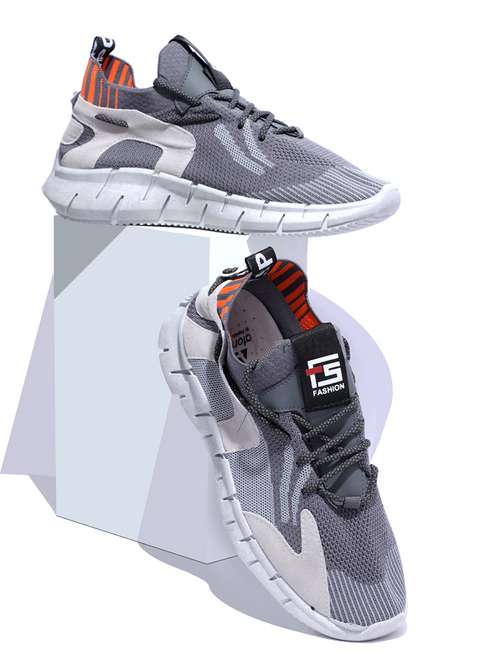 men grey lace up sport shoe - 21793927 -  Standard Image - 0