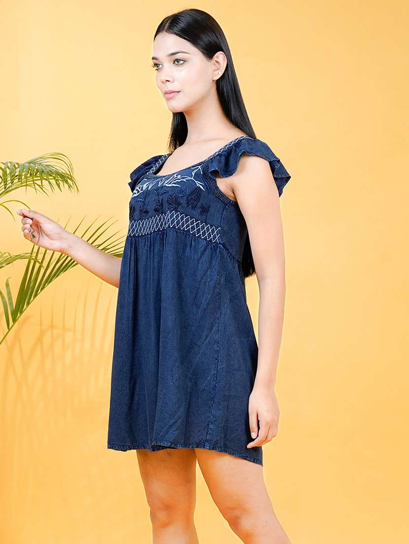 women embroidered sleeveless a-line dress - 21793954 - Standard Image - 2