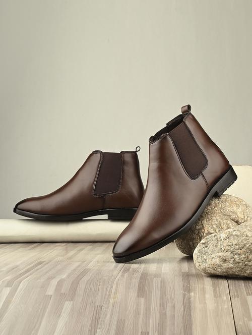 men brown slip on boot - 21794204 - Standard Image - 0