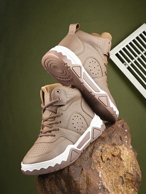 men beige lace up boot - 21794207 - Standard Image - 0