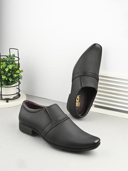 men black slip on formal shoes - 21794215 - Standard Image - 0