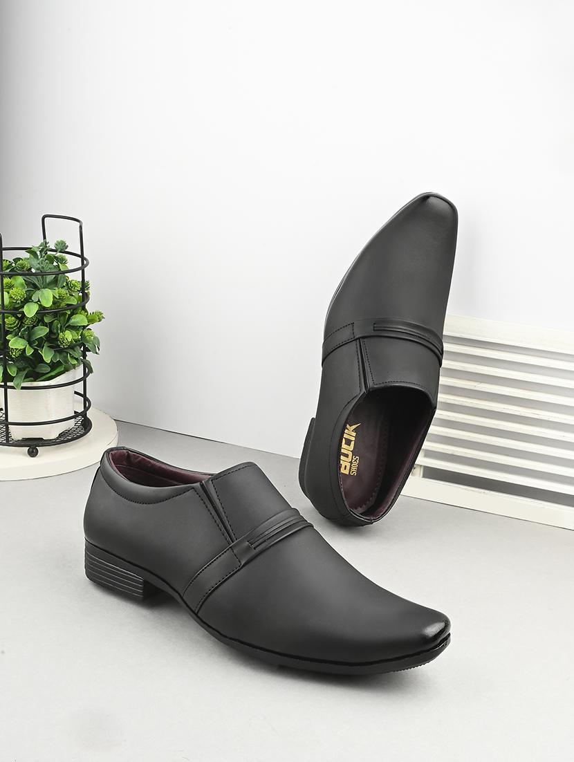 men black slip on formal shoes - 21794215 - Zoom Image - 0
