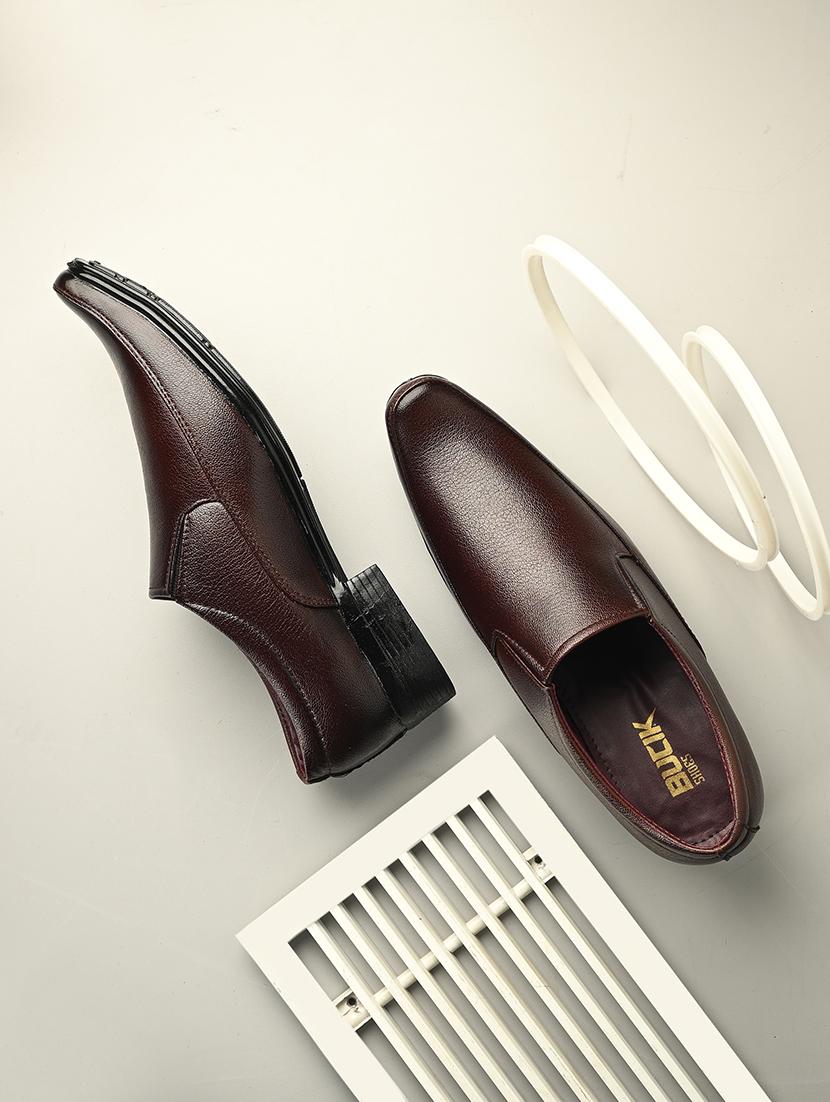 men brown slip on formal shoes - 21794219 - Zoom Image - 0