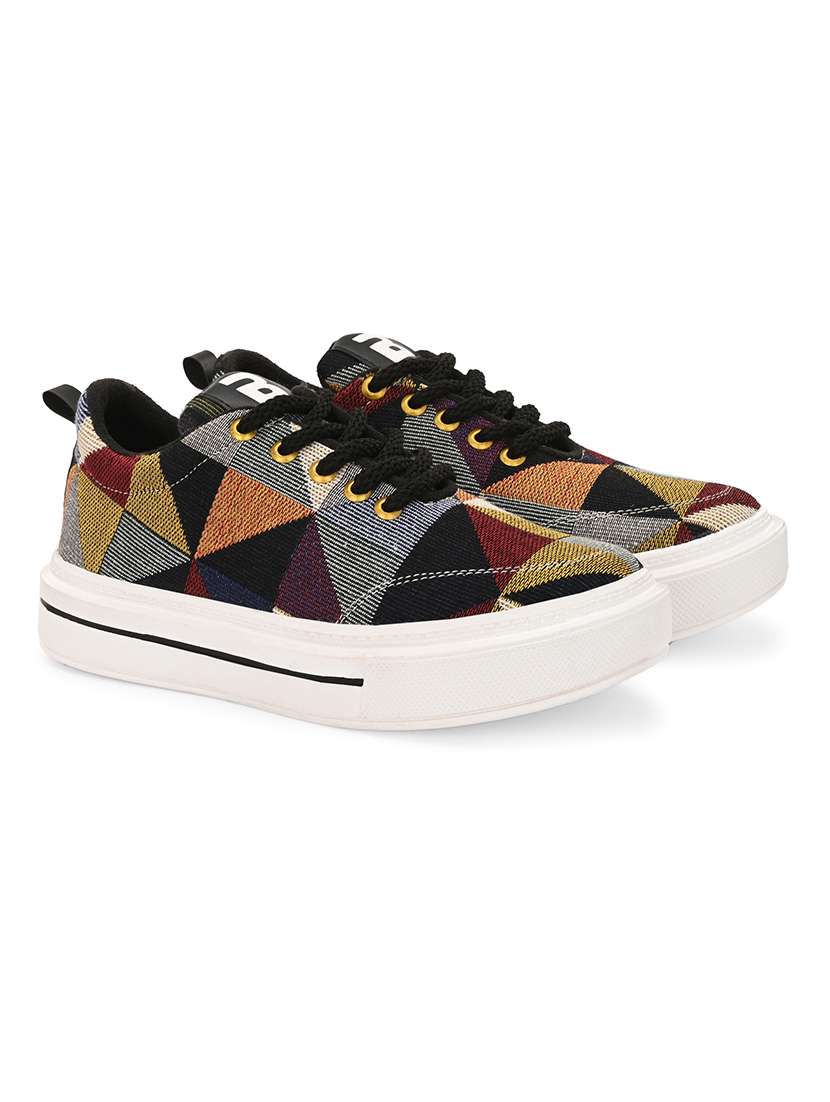 men geometric lace up sneaker - 21794244 -  Standard Image - 2